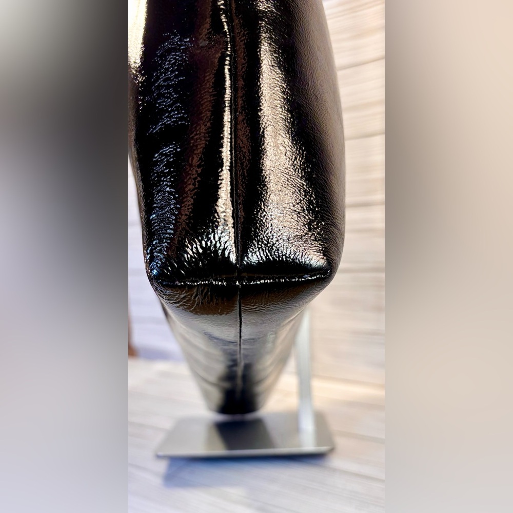 043- Kate Spade Black Patten Leather Laptop Tote Bag - Picture 4 of 13